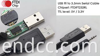 FTDI TTL RS 232 PL2303 USB To DC 3.5 Jack Cable For Series UART Interface Hardware Software